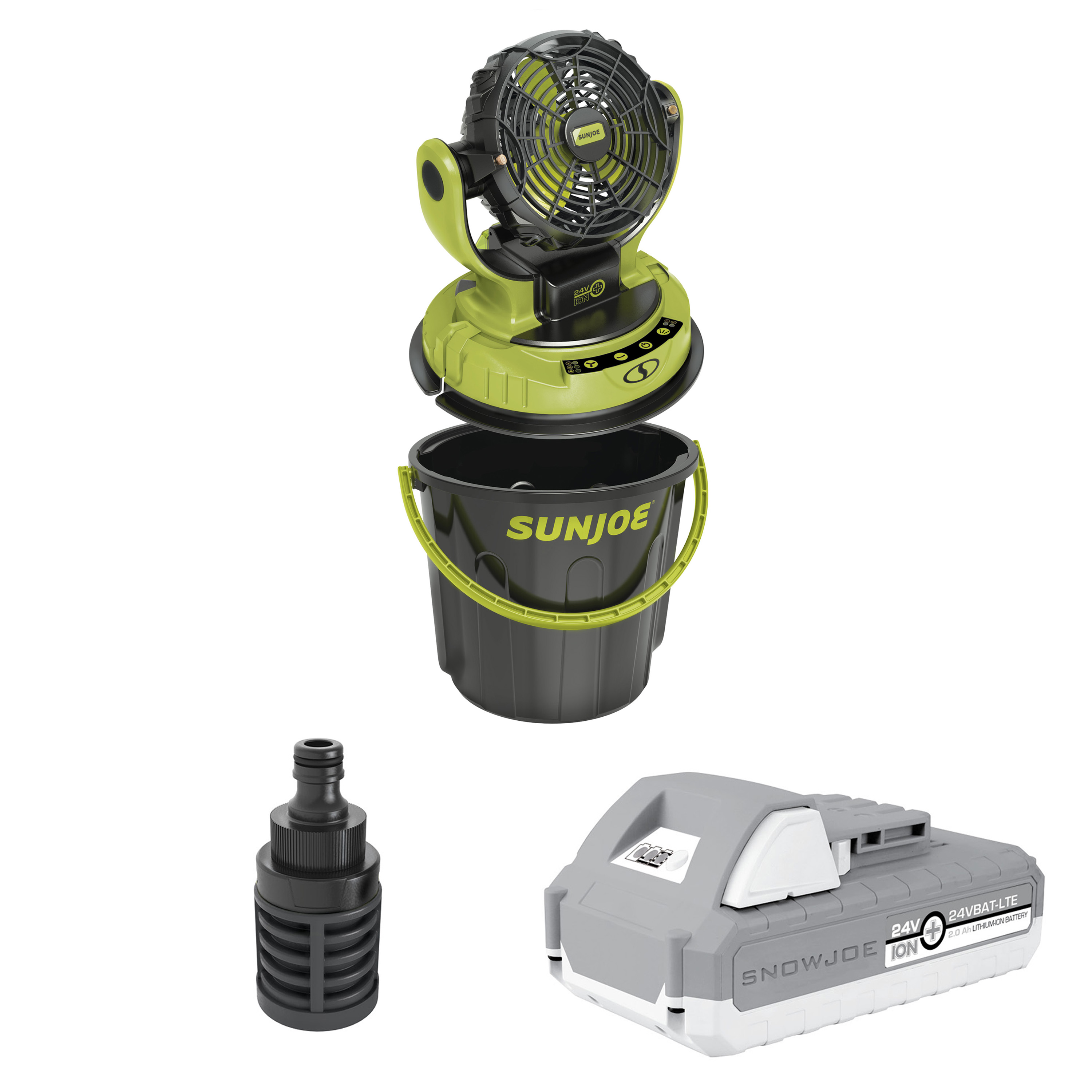 Sun Joe 24-Volt Cordless Handheld 360-Degree Spin Scrubber Brush Kit with  1.3 Ah Battery + Charger 24V-PWSCRB-LTW - The Home Depot