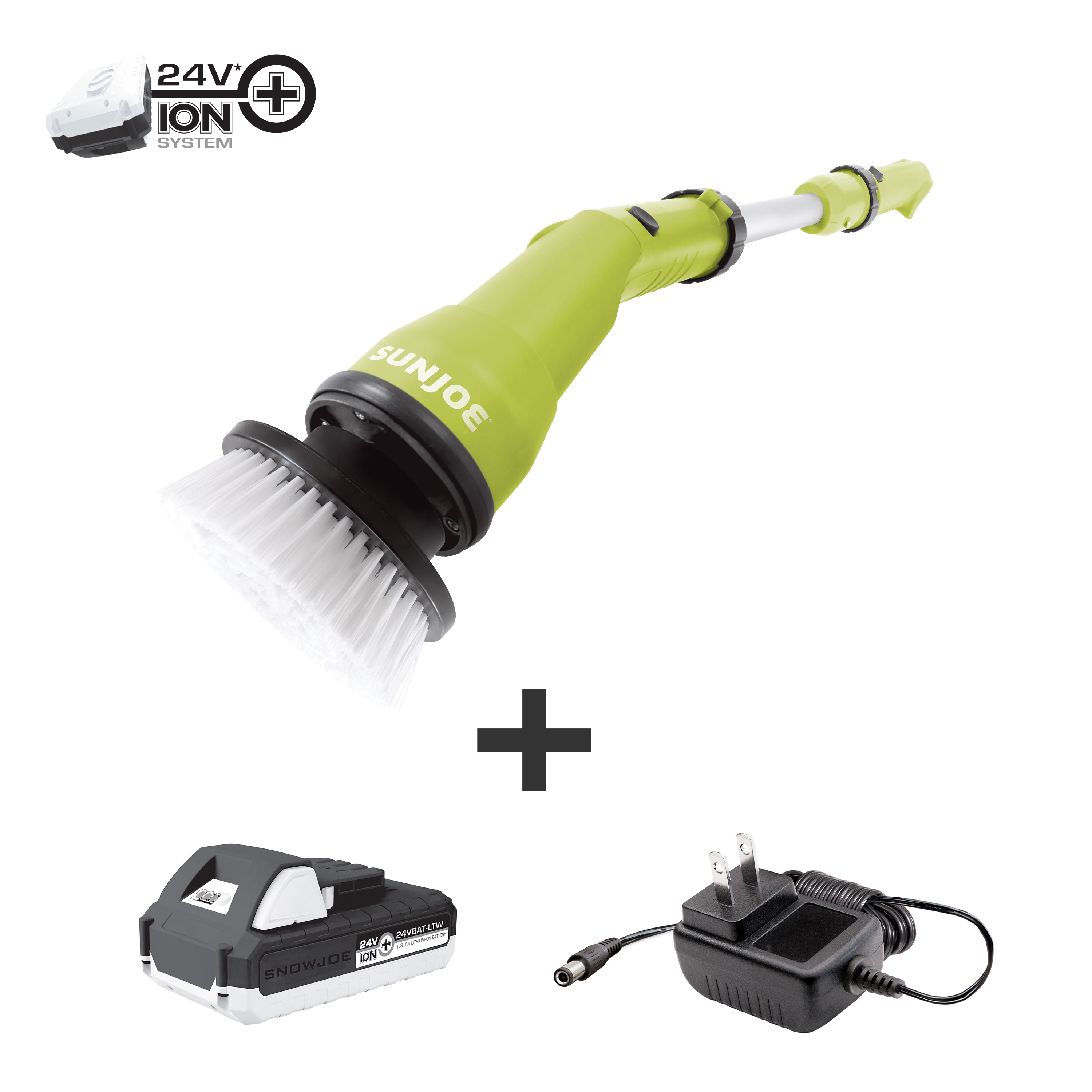 2 Battery Electric Spin Scrubber, 1000RPM Cordless Cleaning Brush  Waterproof with 20V Power Supplied, Adjustable Extension Arm, 4 Replaceable  Cleaning