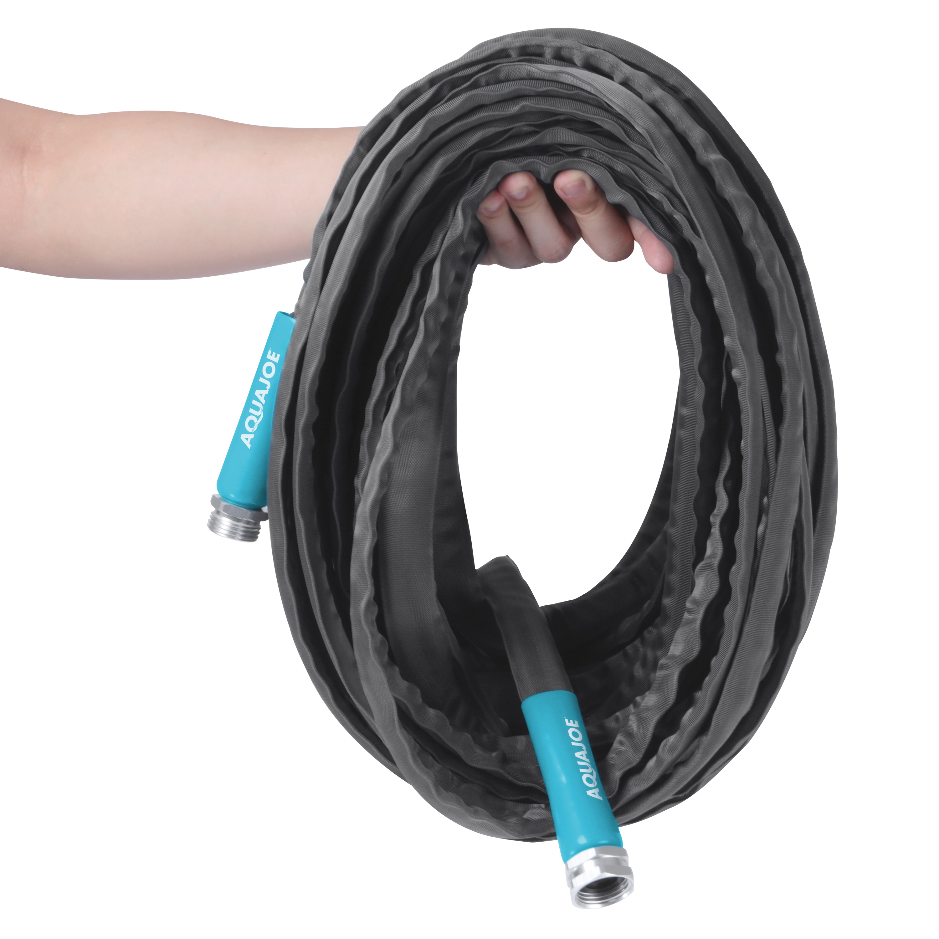 Aqua Joe 100 ft. x 5/8-inch Fiber Jacket Non-Expanding Kink-Free Garden Hose