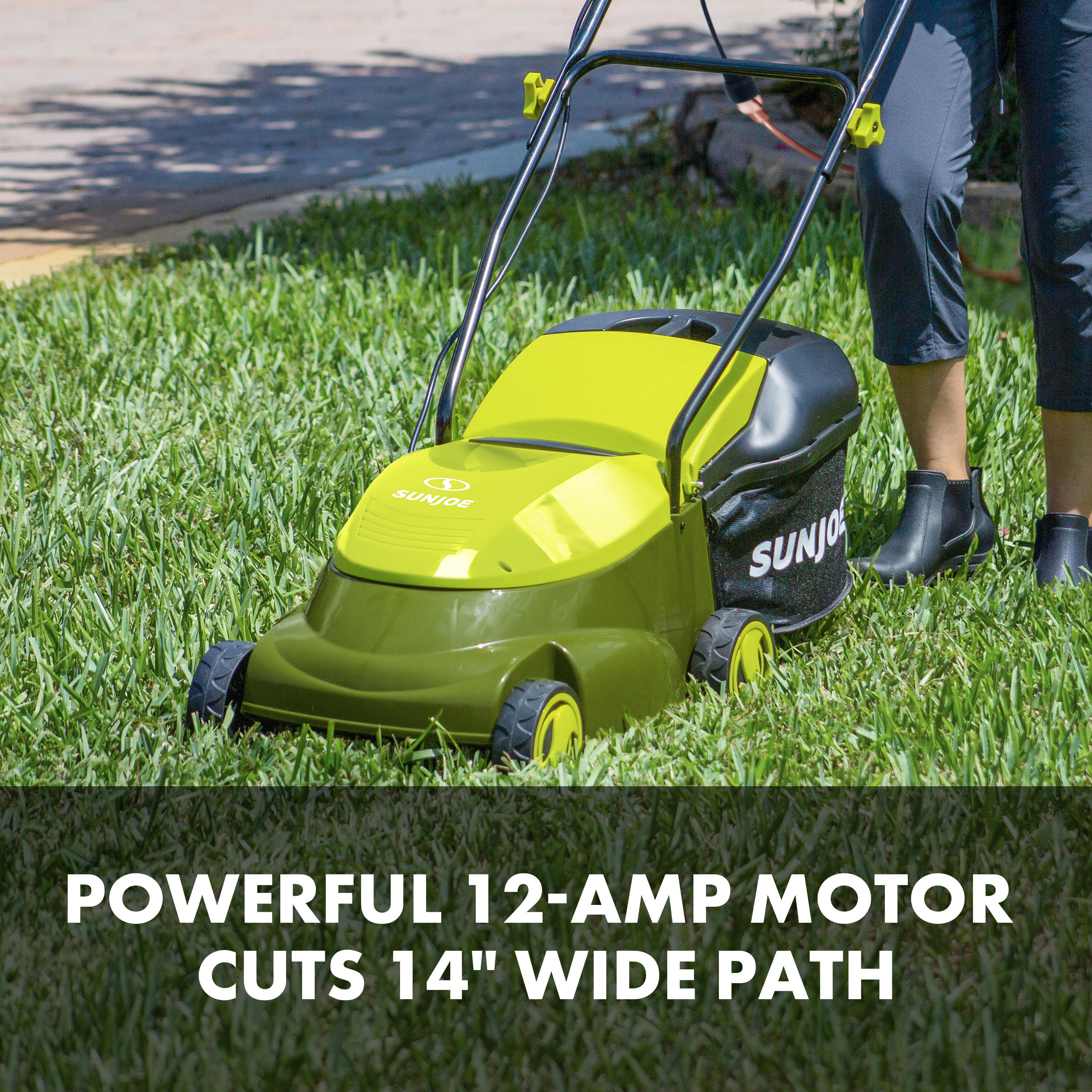 Sun Joe Electric 16-inch Lawn Mower W/ Collection Bag, 12-Amp, 6-Position 