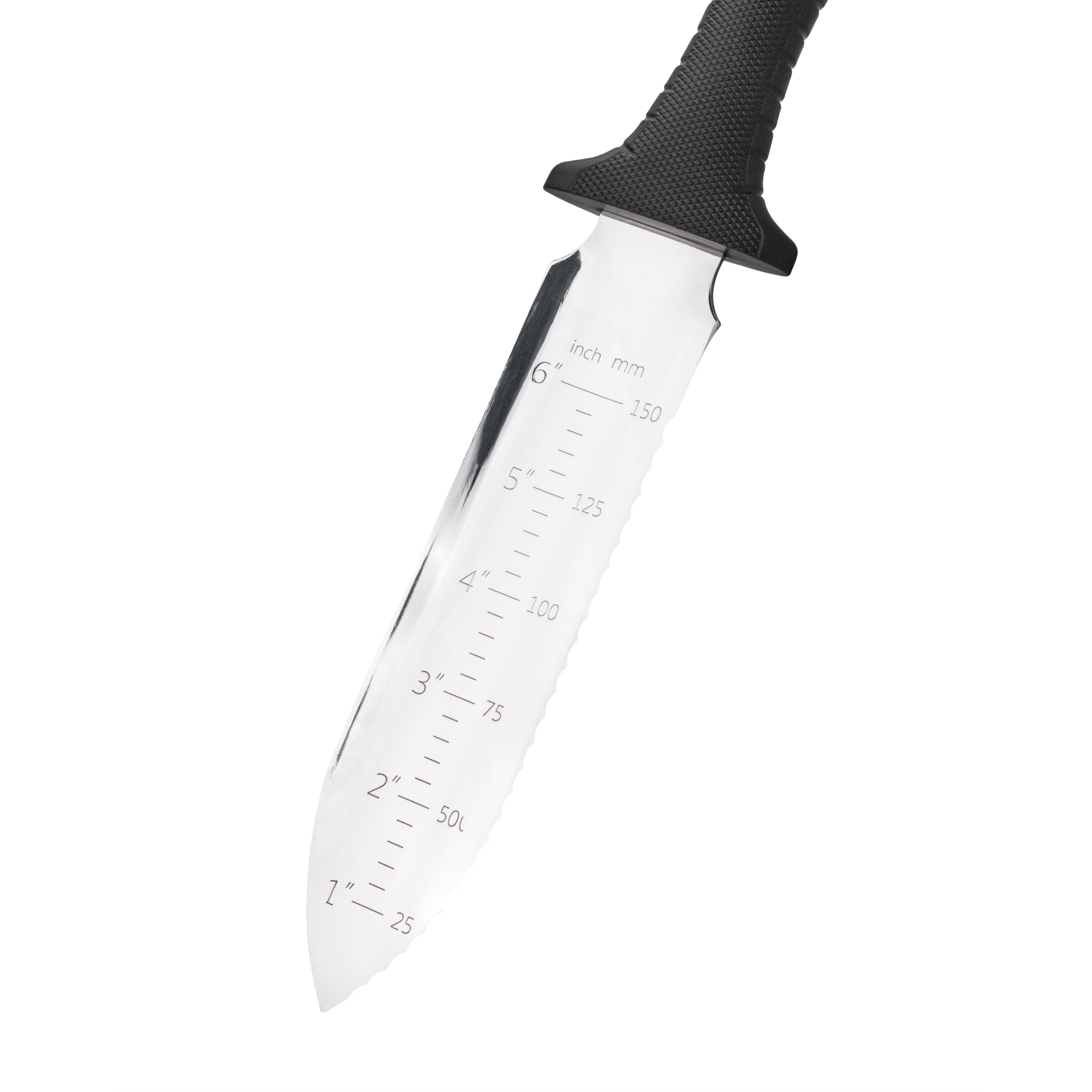The blade of the Nisaku Yamagatana 7.5-inch Japanese Stainless Steel Knife showing the inch markings.