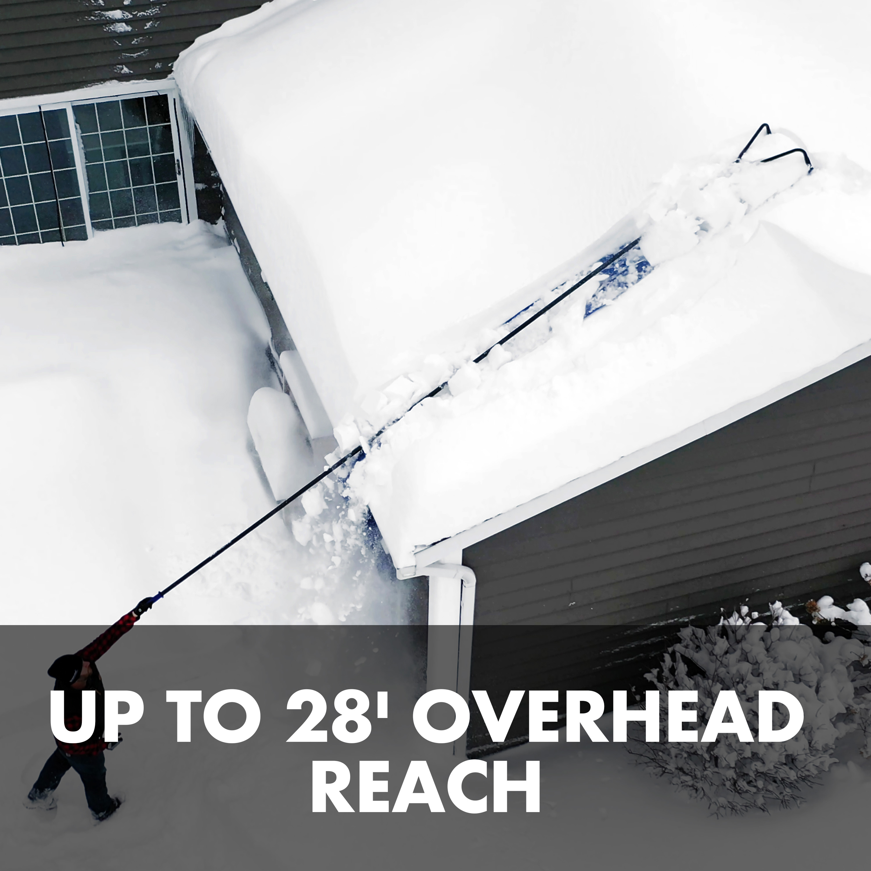 Snow Joe Snow Removal Roof Rake W/ 20' Slide | 28' Reach