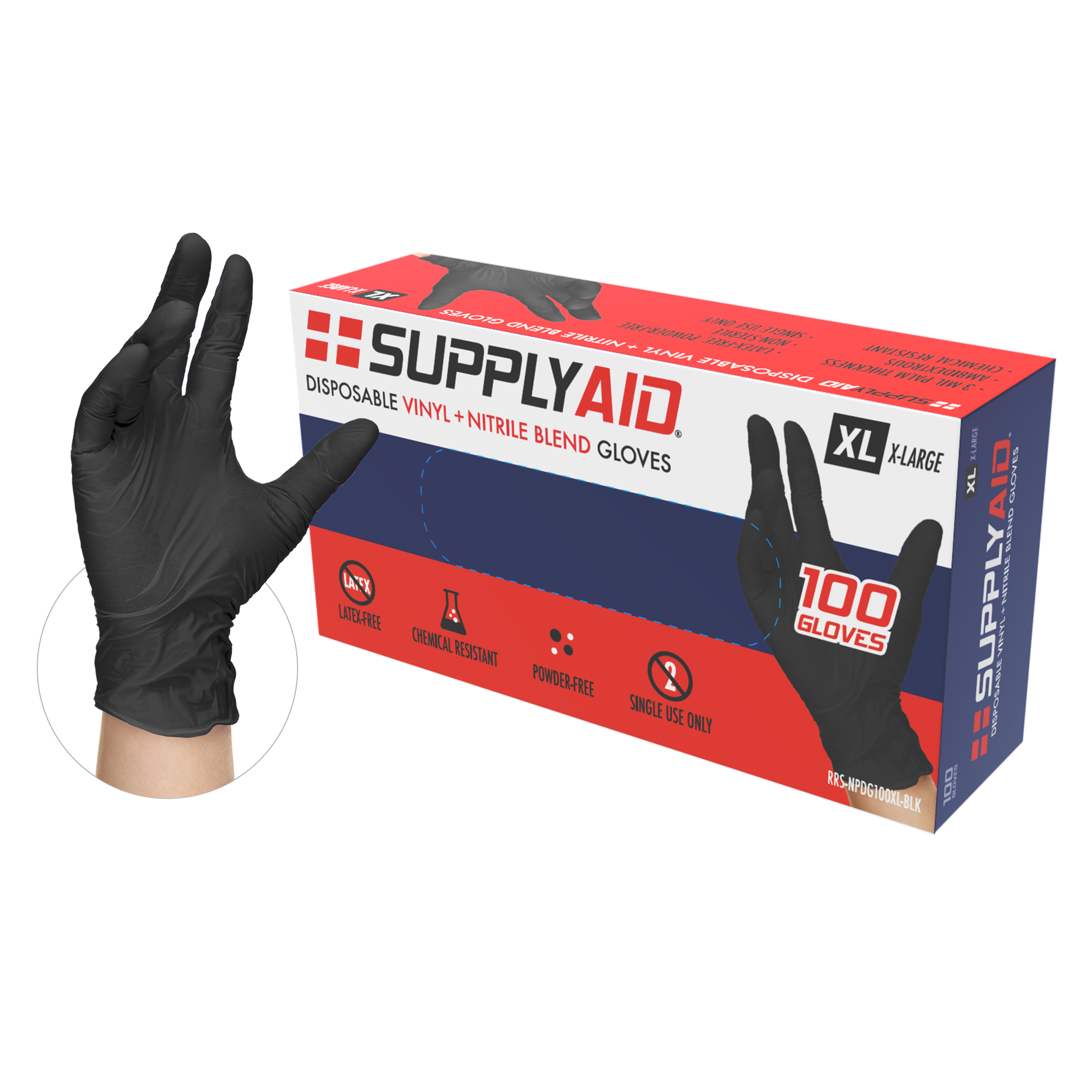 supplyaid disposable nitrile gloves xl