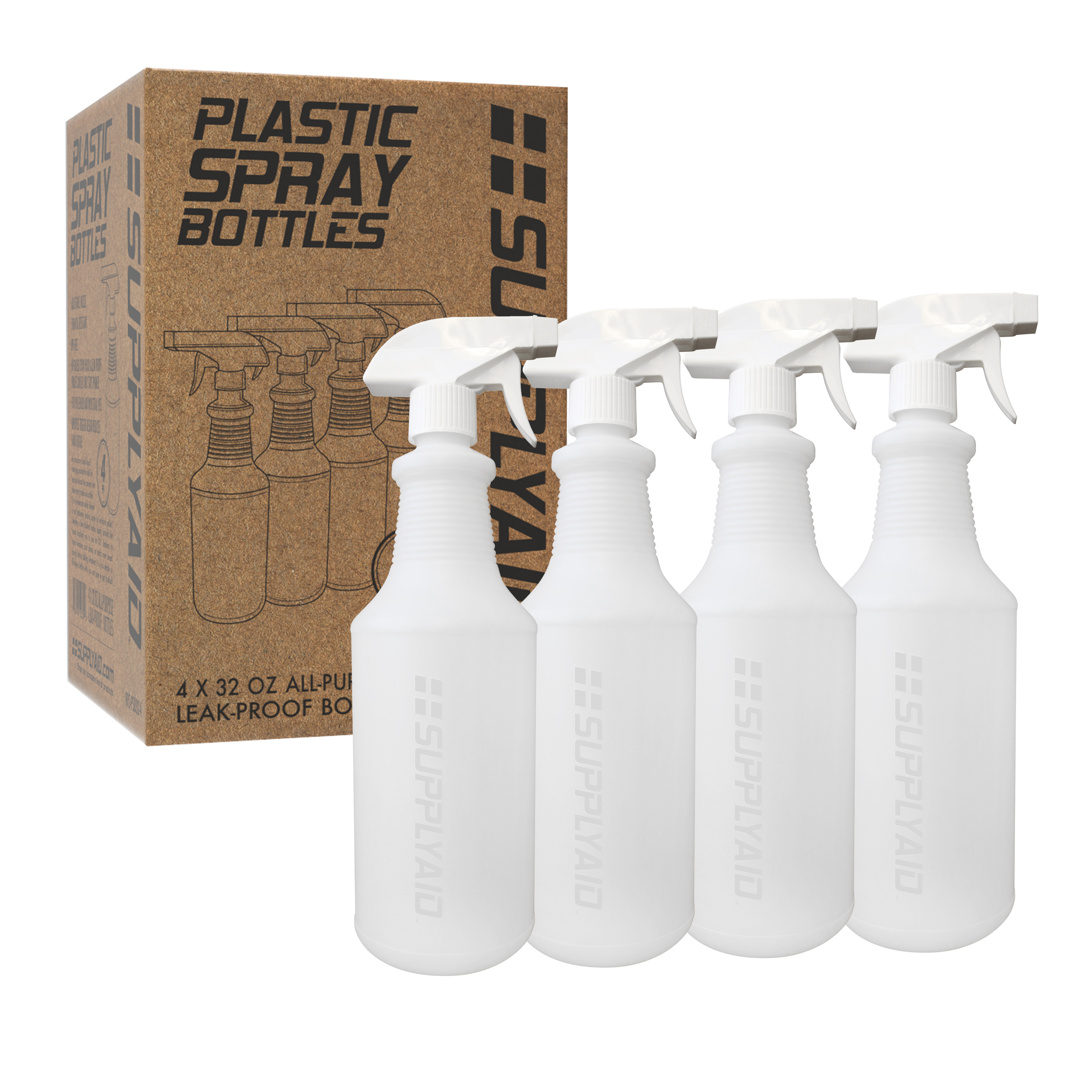 32 oz White Plastic Spray Bottle With Big Blast Pump With Foam Head