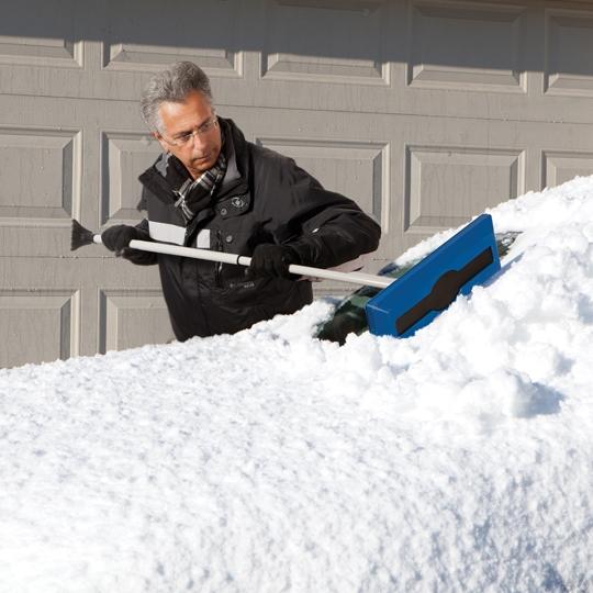 Sweeping car snow