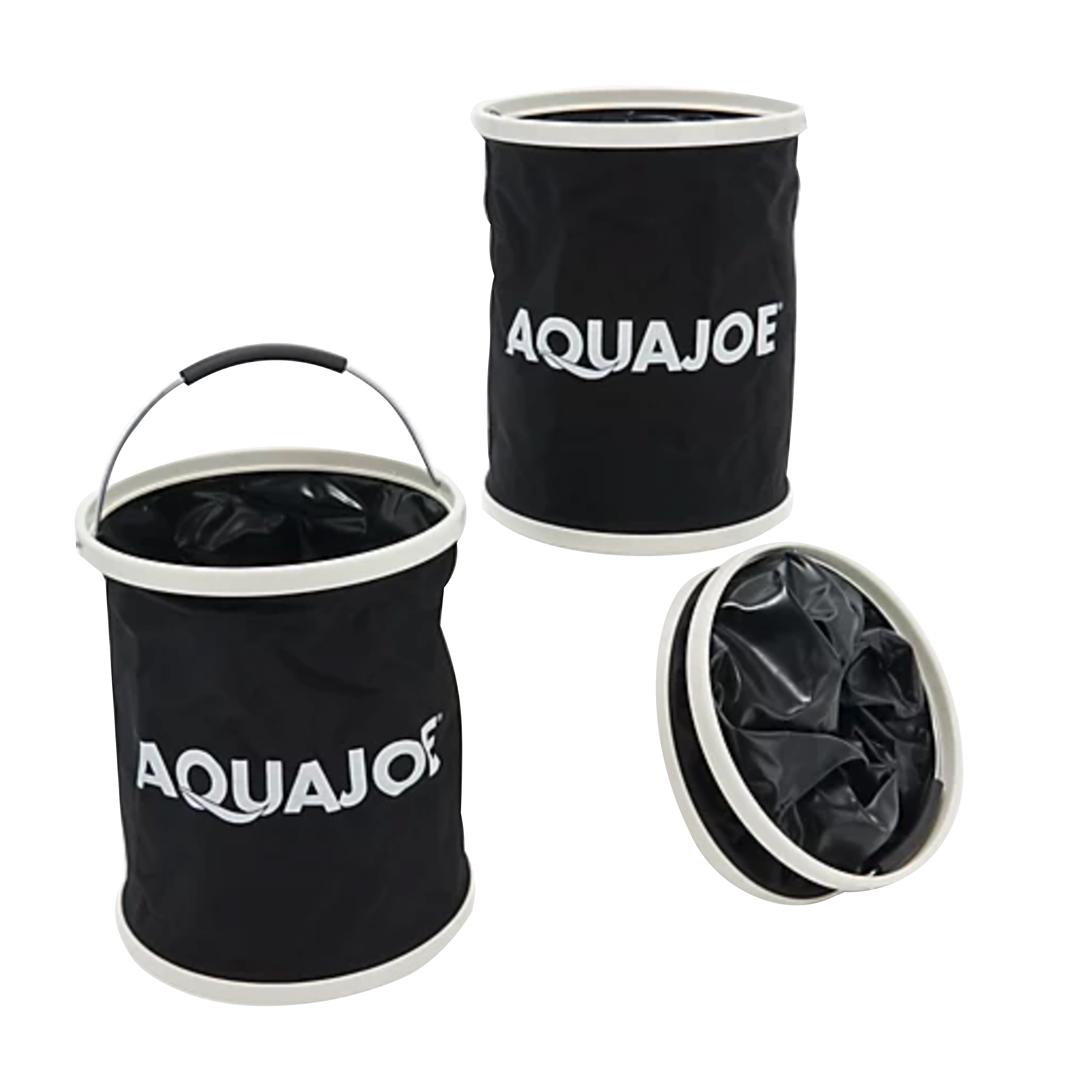 Aqua Joe Set of 3 Portable Folding Buckets, 3.4 Gal