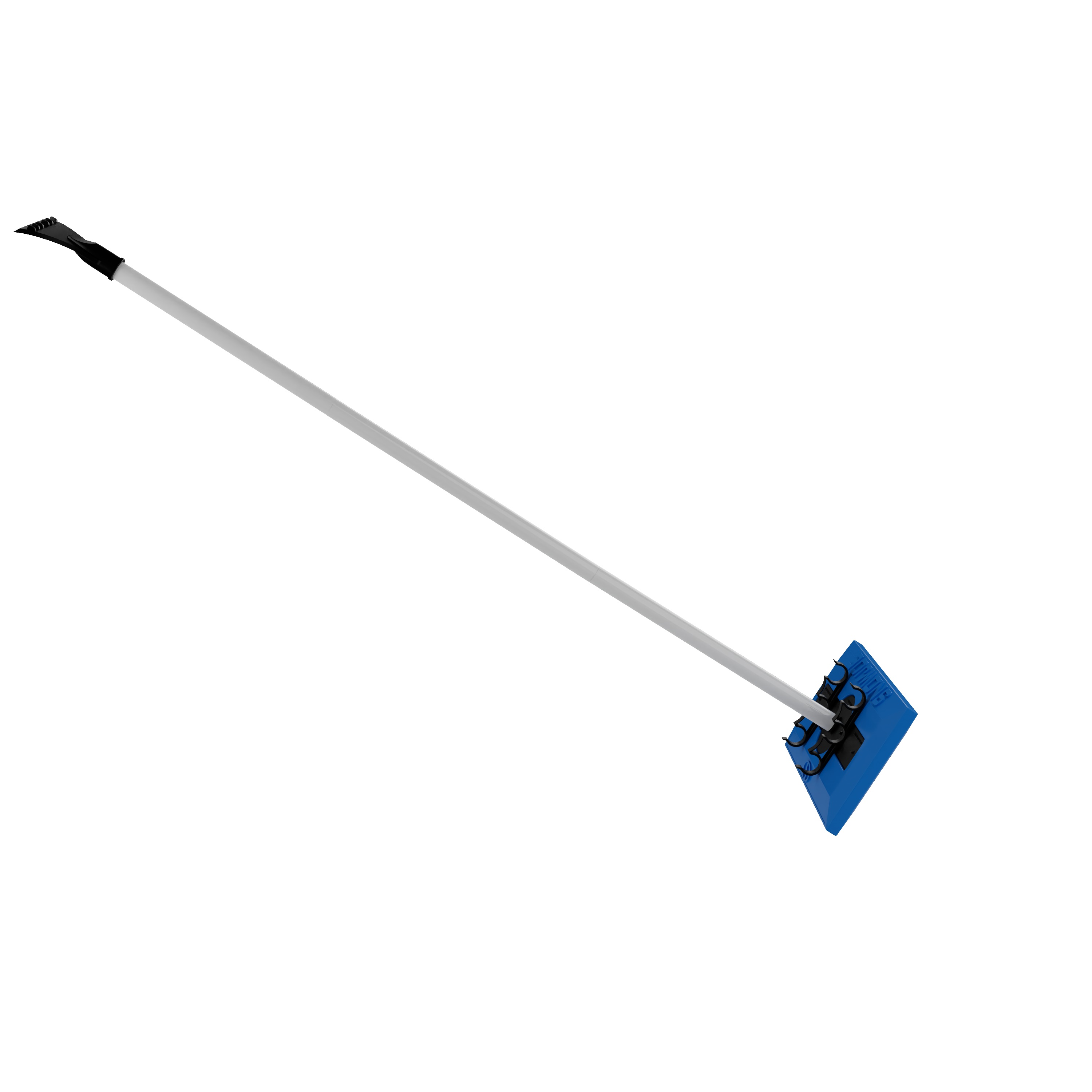 Snow Joe 2-in-2 18-inch snow broom with built-in ice scraper.